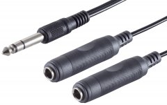 1aTTack 6,3mm auf 2x 6,3mm Klinke Adapter 0,2m schwarz f�r Audio Ger�te