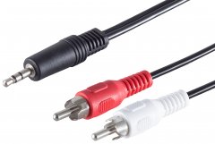 1aTTack 5x 3,5mm auf 2x Cinch Kabel 15m Stereo schwarz f�r HiFi Verst�rker