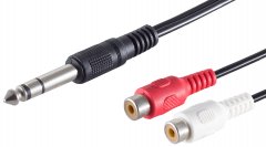 1aTTack 5x 6,3mm auf 2x Cinch Adapter 0,2m schwarz f�r HiFi Audio
