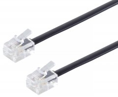 1aTTack Telefonkabel 6m RJ11 6/4 auf RJ11 6/4 Flachkabel 4-adrig schwarz