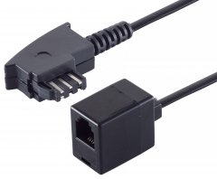 1aTTack Telefonadapter 0,2m TAE-F Stecker auf RJ11 Buchse 6/4 Verl�ngerung