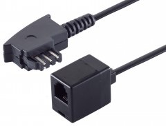 1aTTack Telefonadapter 0,2m TAE-F Stecker auf RJ11 Buchse 8/4 Verl�ngerungskabel