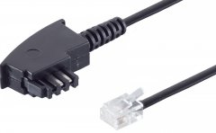 1aTTack Telefonkabel 3m TAE-F auf Western 6/2 DEC Stecker f�r Splitter NTBA DSL