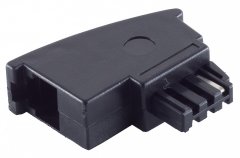 1aTTack TAE-F auf RJ11 Kupplung 0,2m schwarz Telefonadapter Western Buchse 6/4