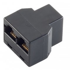 1aTTack RJ45 Adapter auf 2x RJ45 Kupplung vergoldet geschirmt schwarz f�r Netzwerk DSL