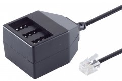 1aTTack Telefonadapter 0,2m Western 6/4 auf TAE Kupplung NFN vergoldet
