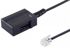 1aTTack Telefonadapter 0,2m Western 6/4 auf TAE-N Buchse vergoldet