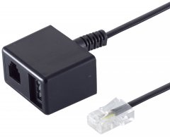 1aTTack Adapter 0,15m Western 8/4 auf TAE-N Kupplung plus Western 6/4