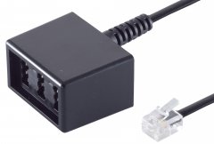 1aTTack Telefonadapter 0,15m Western 6/4 auf TAE NFN Buchse Anschlusskabel