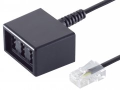 1aTTack Telefonadapter 3m Western 8/4 auf TAE NFN Buchse f�r Telefon Anschluss
