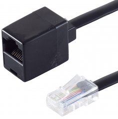 1aTTack RJ45 Netzwerk Verl�ngerung 3m Western 8/8 Stecker auf Kupplung vergoldet