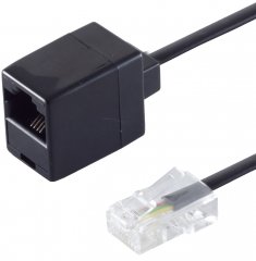 1aTTack RJ45 Telefon Verl�ngerung 6m Western 8/4 Stecker auf Kupplung vergoldet