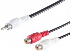 1aTTack Audio Kabel 0,2m Cinch Y Kabel Stecker auf 2x Kupplung Stereo
