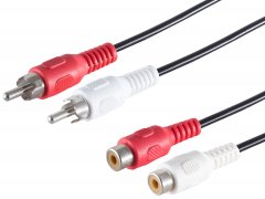 1aTTack Audio Kabel 1,5m Cinch Stecker Kupplung auf Cinch Stereo HiFi TV