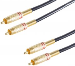 1aTTack Audio Kabel 5m Metall Cinch Kabel Stereo HiFi vergoldet