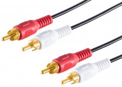 1aTTack Audio Kabel 0,5m Cinch auf Cinch Stereo Vergoldet HiFi TV