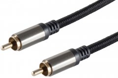 1aTTack Audio Kabel 2,5m Cinch Koaxialkabel BlackCotton RCA S/PDIF