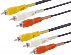 1aTTack Audio Kabel 2m 3x Cinch Video Audio RCA Kabel TV DVD Receiver