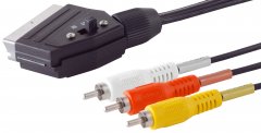 1aTTack Audio Kabel 2m SCART auf 3x Cinch Audio Video Adapter TV DVD