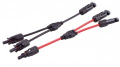 1aTTack 1x 0,3m PV4 T-Adapterkabel 2/1 4mm� Parallelschaltung Photovoltaik IP67 Rot/Schwarz
