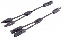 1aTTack 1x 0,3m PV4 T-Adapterkabel 2/1 4mm� Parallelschaltung Photovoltaik IP67 Schwarz/Blau