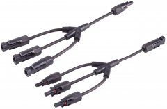 1aTTack 1x 0,3m PV4 T-Adapterkabel 3/1 4mm� Parallelschaltung Photovoltaik IP67 schwarz