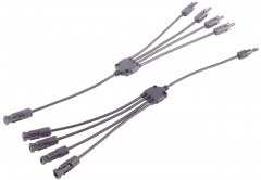 1aTTack 1x 0,6m PV4 T-Adapterkabel 4/1 6mm� Parallelschaltung Photovoltaik schwarz