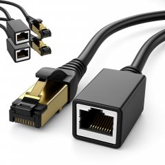 1aTTack 3x LAN Kabel Verl�ngerung 1,5m Schwarz CAT8.1 2000 MHz 40 GB/s Netzwerkkabel Ethernet RJ45 L