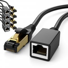 1aTTack 5x LAN Kabel Verl�ngerung 2m Schwarz CAT8.1 2000 MHz 40 GB/s Netzwerkkabel Ethernet RJ45 LSZ
