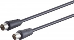 Antennenkabel, 75dB, gerade, schwarz, 7,5 m