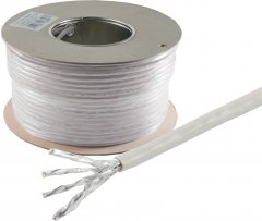 Cat.6 S/FTP Verlegekabel, grau, 500 m
